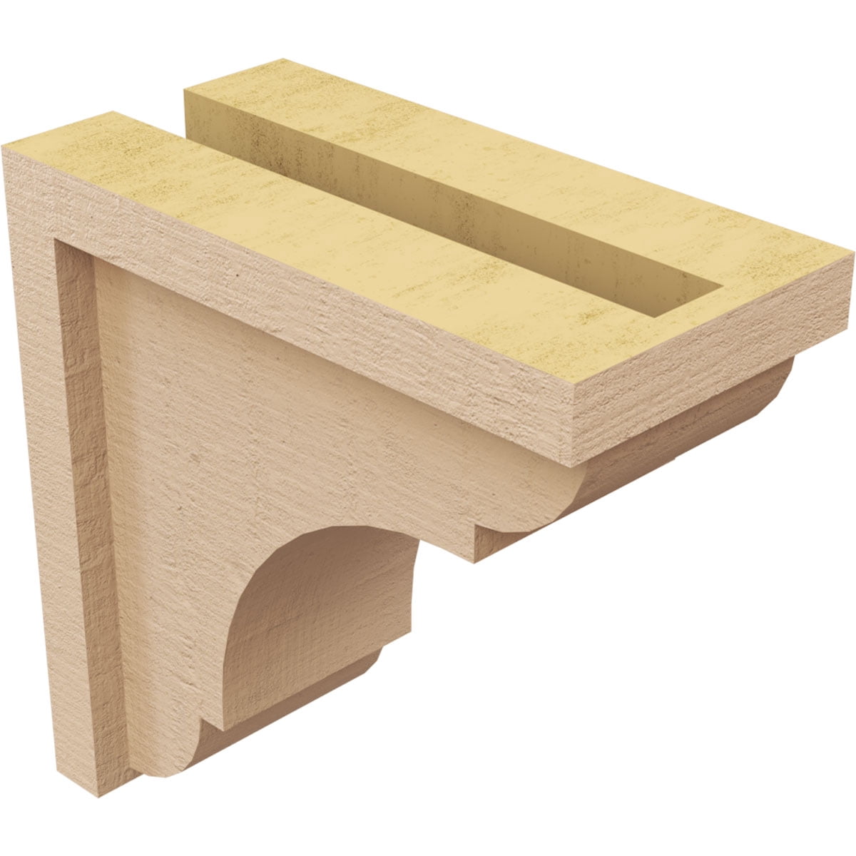 4"W x 8"D x 8"H Classic Bryant Rough Cedar Woodgrain TimberThane Corbel, Primed Tan