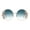 Gold (Teal), variant on Women's Round Sunglasses Oversized Gold Metal Frame With Rhinestones UV400 Brown