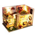 thumbnail image 1 of mini casa de muñecas diy 1/24 de de DIY 3d con , casa en miniatura, Mini modelo de construcción ensamblada con cubierta de polvo,, 1 of 8