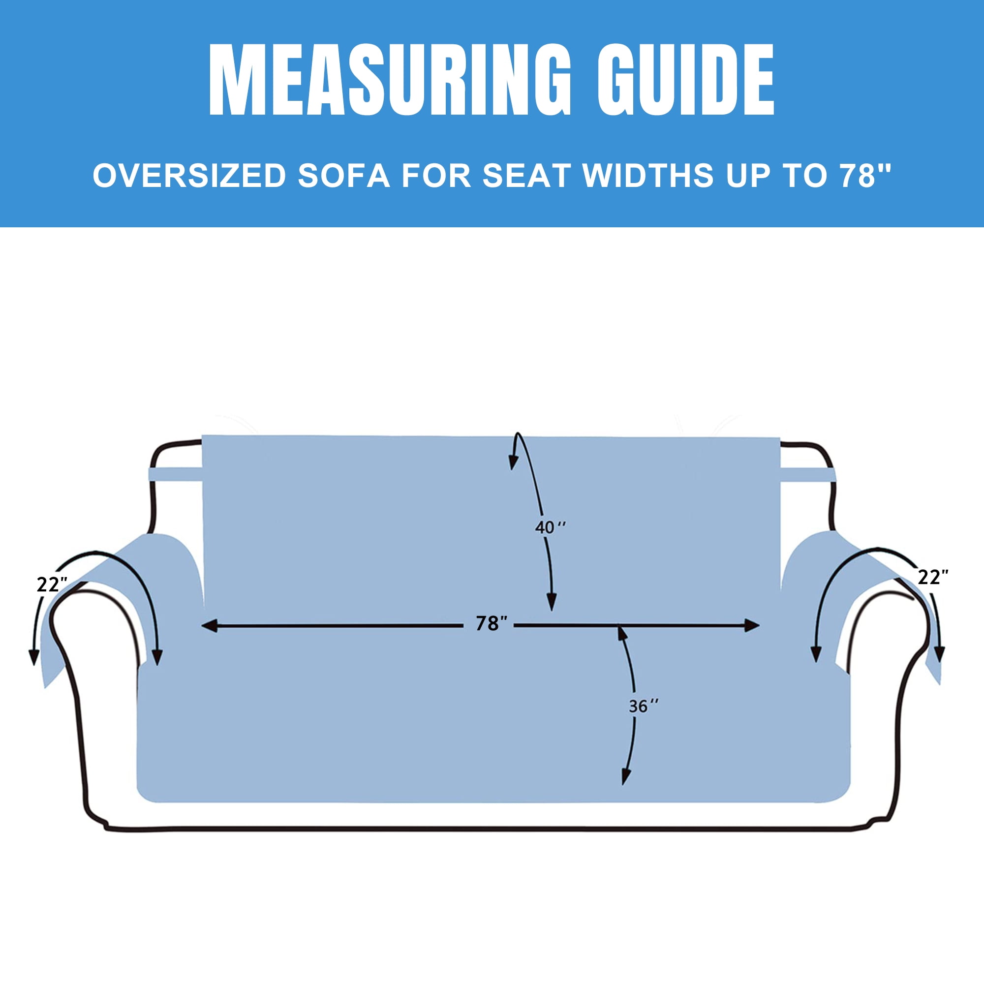 100% Waterproof Sofa Cover Machine Washable Couch Cover Non Slip Furniture Protector Slipcover for Dogs, Children, Pets, Oversized Sofa, Aqua Blue