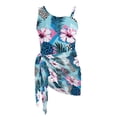 thumbnail image 7 of SEANATIVE Girls One Piece Swimsuits with Mesh Coverups Kid Teen Bathing Suit 2 PCS Swimwear Back Cutout Beachwear for Travel Beach Swimming Pools, Size 7-8, Hawaii Hibiscus Flower Leopard Print, 7 of 7