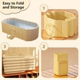 thumbnail image 3 of MINGYI 59'' Large Portable Insulated Bathtub for Adult, Inflation-free Bathtub for shower, Hot Ice Collapsible Tub for 2 People, for Bathroom Home & Outdoor (with Cover,Yellow), 3 of 8