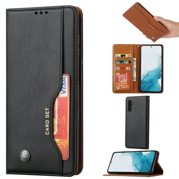 Nalacover Wallet Case for Samsung Galaxy A54 5G with Card Slots Holders Kickstand Magnetic Closure Cover, Premium PU Leather Soft TPU Shockproof Flip Folio Case for Samsung A54 5G,Black