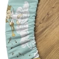 thumbnail image 5 of Ambesonne Cartoon Fitted Round Tablecloth, Harp in Sky Print Clouds, 56"- 60" Diameter, Earth Yellow Seafoam, 5 of 5