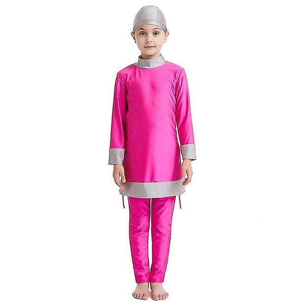Islamic Swimming Suit Kids Girls Modest Full Cover Muslim Swimwear