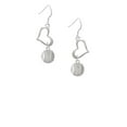 thumbnail image 2 of Delight Jewelry Silvertone Small Sparkle Clear AB Softball Open Heart French Earrings, 2 of 4