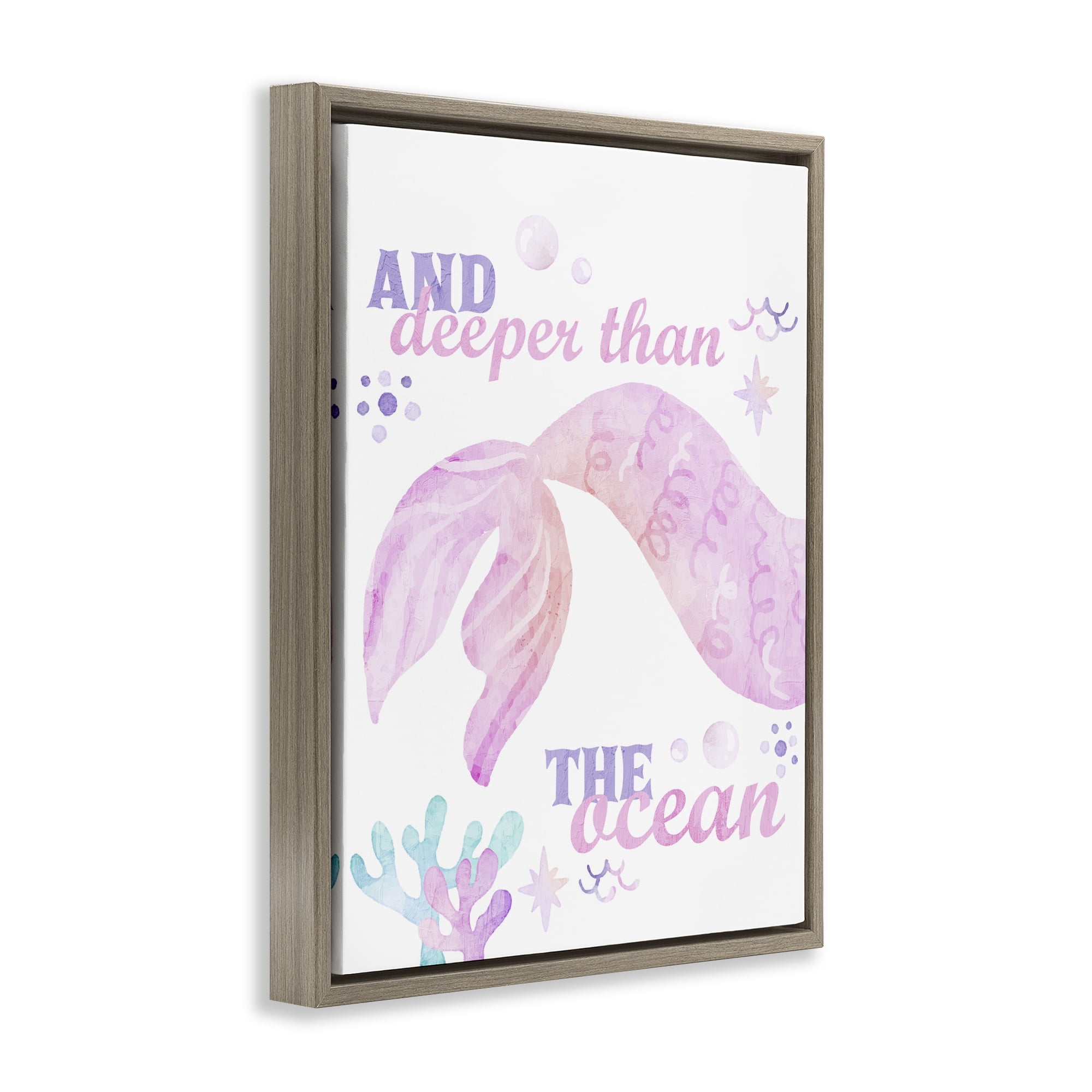 Deeper Than The Ocean Brown Framed Floater Canvas Wall Art, design by Kim Allen