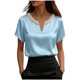 thumbnail image 1 of Eres Más Que Una Camisa de Puntuación de Prueba Moda de Verano de Mujer Color Sólido Casual Cuello en V Top de Manga Corta Mujeres Tops de Verano Casual, 1 of 5