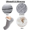 thumbnail image 5 of YUNOVA Women Knitted Slipper Socks Cozy Sherpa Fuzzy Socks Non Slip Socks Winter Indoor Double Layer Bedroom Slipper Socks, 5 of 7
