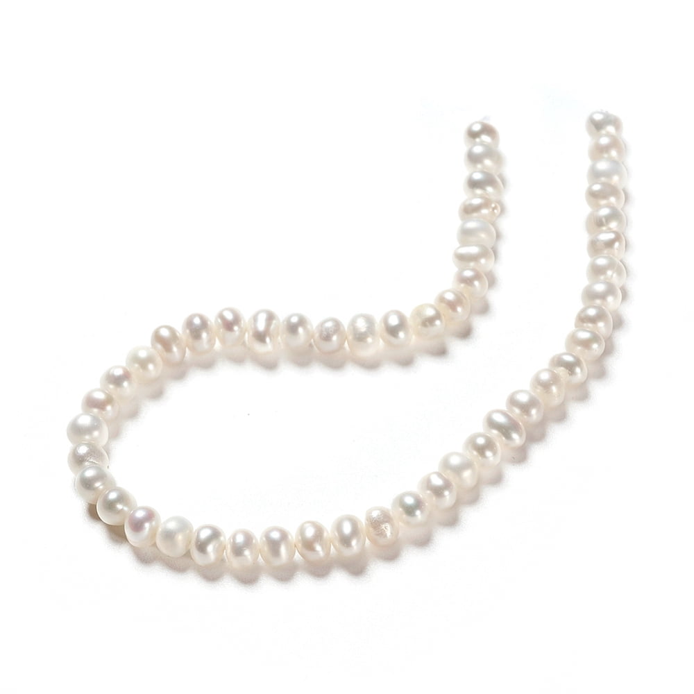 6strands Natural Cultured Freshwater Pearl Beads Strands Rondelle White 4~5x4mm Hole: 0.5mm about 51pcs/strand 7.68 inch(19.5cm)