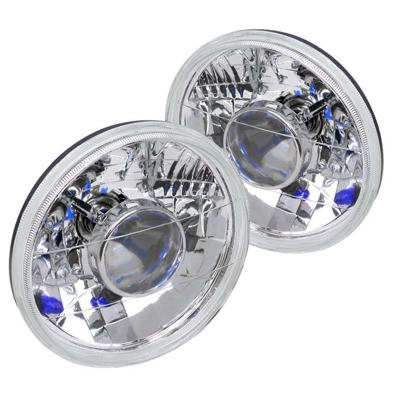 SpecD Tuning 7" Inch Round Chrome Projector Headlights for 7" Sealed Beam Head Lights Head
