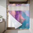 thumbnail image 4 of Swan No Hook Shower Curtain with Snap in Liner Oil Painting Spring Wisteria Gradient Pink Green Lake Waterproof Bathroom Shower Curtain with See Through Top Window for Bathtub 72" x 72", 4 of 9