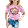 thumbnail image 4 of Toddler Girls Tops & T-Shirts 100 Days Of School Print Round Neck Loose Short Sleeve Fashion Casual Tshirts Outwear,Pink,4-5 Years, 4 of 4