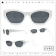 thumbnail image 2 of Womens Mod Thick Plastic Chunky Cat Eye Sunglasses White - Black, 2 of 8