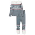 thumbnail image 2 of Pyjama pour Enfants à Manches Longues Haut et Bas Pêche, Ensemble de Pyjama Chauffant Ardoise, 3T, 2 of 3