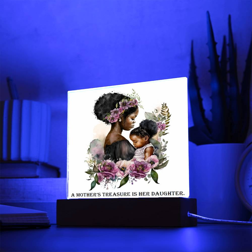 Mother and Daughter Acrylic Square Plaque | A Mother's Treasure is Her ...