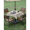 thumbnail image 4 of Outdoor Tablecloth with Umbrella Hole for Patio/Picnic/Party/Camping, Abstract Art Sun Waterproof Table Cloth Square Cover Washable, Modern Art Black Round Rustic (60"x 60"), 4 of 8