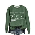 thumbnail image 2 of Green Hoodies for Women There's A Little Witch In All Of Us. Women's Monogram Print Halloween Witch Crew Neck Hoodless Hoodie Fall Outfits for Women 2024, 2 of 4