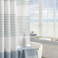thumbnail image 3 of Psoiuetr Boho Light Blue Shower Curtain for Bathroom Stripe Tassel Fabric Shower Curtain 72 X 72 Inches Farmhouse Linen, 3 of 5