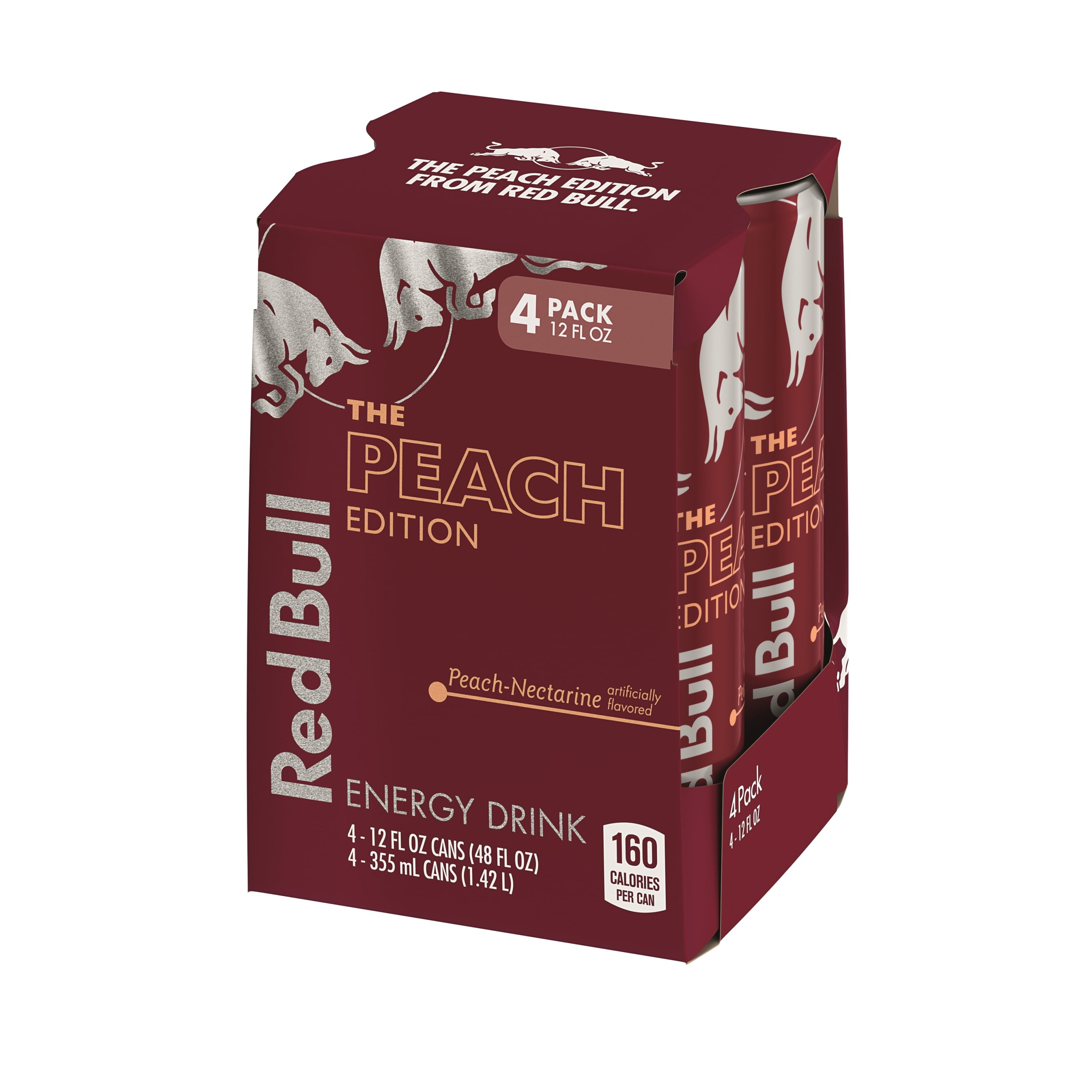 Red Bull Peach Edition Energy Drink, 12 fl oz, 6 Packs of 4 Cans