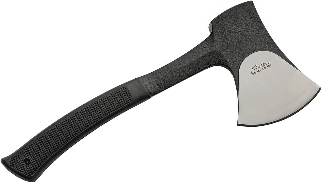 SZCO 11-Inch All-Purpose Camping Axe Fixed Blade Forged Steel Outdoor Hatchet with Ergonomic Rubber Grip and Heavy-Duty Nylon Sheath