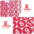 thumbnail image 3 of Autocollants Adhésifs en PVC Rouge pour Décoration Simple Pratique Usage Domestique 1 Ensemble, 3 of 9