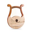 thumbnail image 5 of 16-String Retro Leaf Design Lyre Harp: Portable Small Musical Instrument for Beginners, Soothing Sound, Durable Material, Compact Size, Ideal for Practice & Performance (Special Offer, Slight, 5 of 5