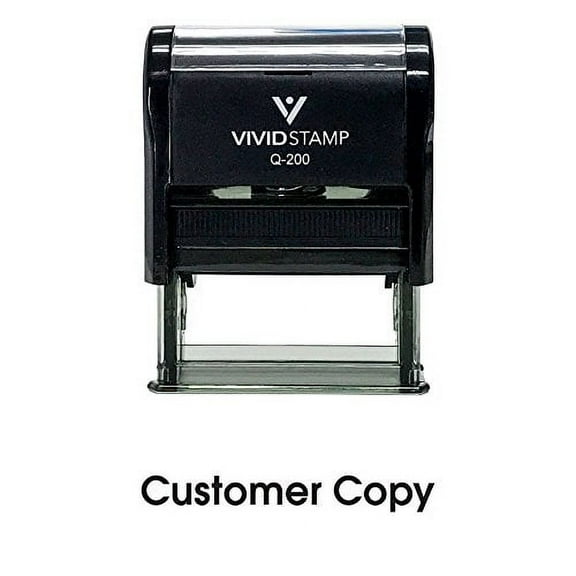 Vivid Stamp Customer Copy Self Inking Rubber Stamp (Black Ink) - Medium