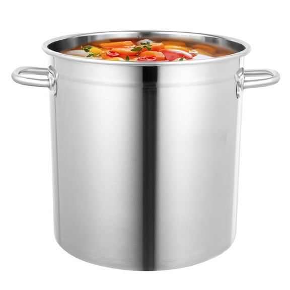Modern Simple Stockpot 201 Stainless Steel Stock Pot 30 Quart Large Capacity Kitchen Soup Big Cooking with Hangable Lid  for Storing Liquid/solid Items and Cooking/Heating Food on Stoves