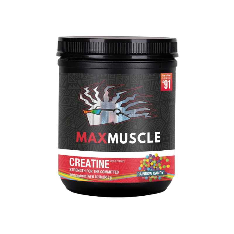 Max Muscle Sports Nutrition Max Creatine Monohydrate Powder, 5g Per Serving, 90 Servings, Rainbow Candy, 645.3g