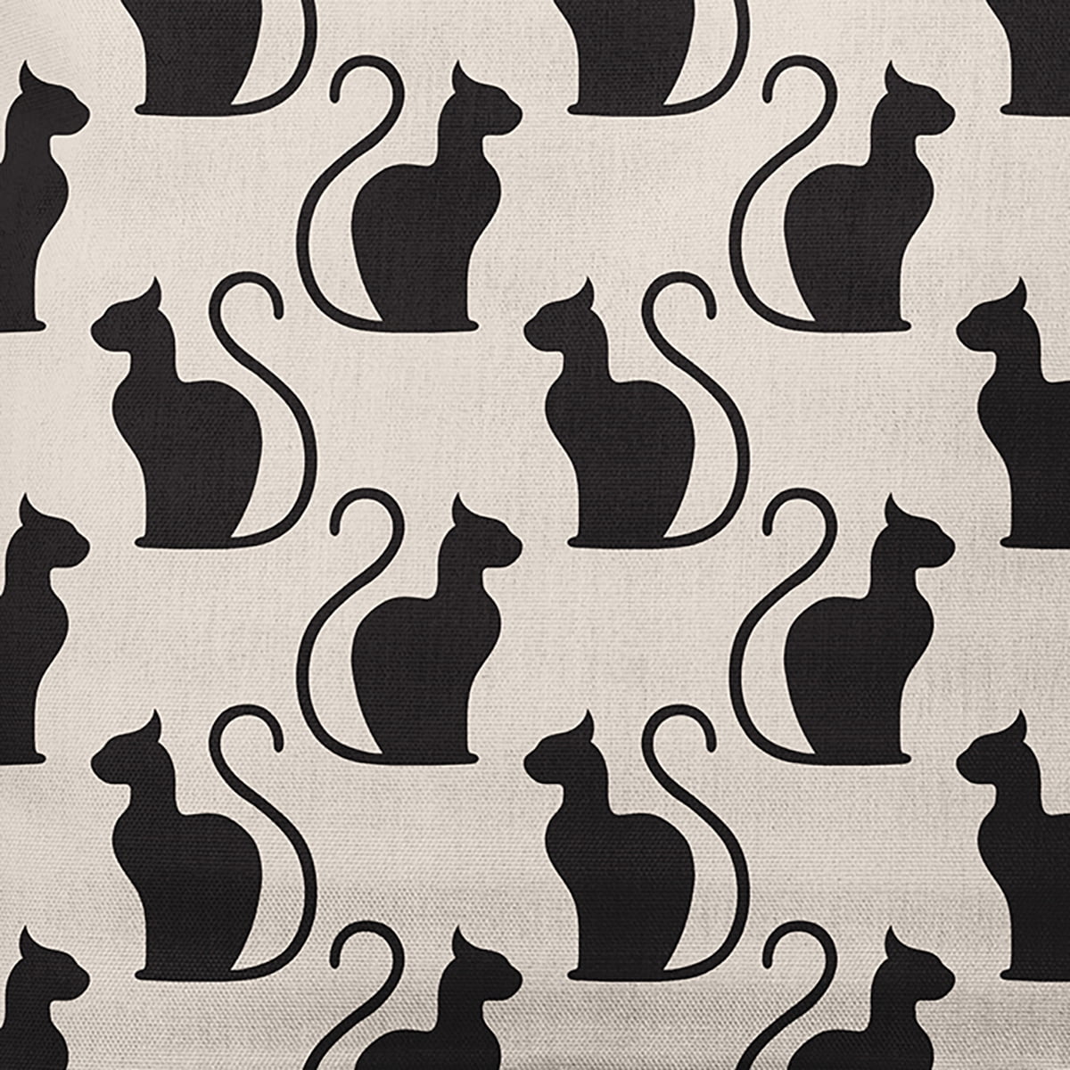 Simply Daisy 16" x 16" Spooky Cats Indoor/Outdoor Polyester Throw Pillow, Cream