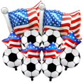 thumbnail image 1 of Party Balloons OIWLCI, tema de fútbol 4D, con bandera para cumpleaños, 1 of 7