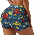 thumbnail image 2 of Fotbe Vehicles Cartoon with Funny Drivers,Animal Drivers Seamless Shorts, Womens Workout Shorts High Waist Stretch Booty Short for Gym/Yoga/Running/Biking-XX-Large, 2 of 9