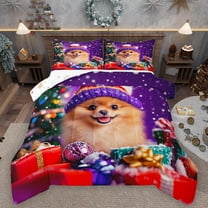 Manfei Pet Dog Lovers Bedding Comforter Set,Kids Christmas Gifts Twin Comforter Sets,Kawaii Puppy Dogs Bedding Set For Kids,Super Cozy Room Decor Reversible,2pcs