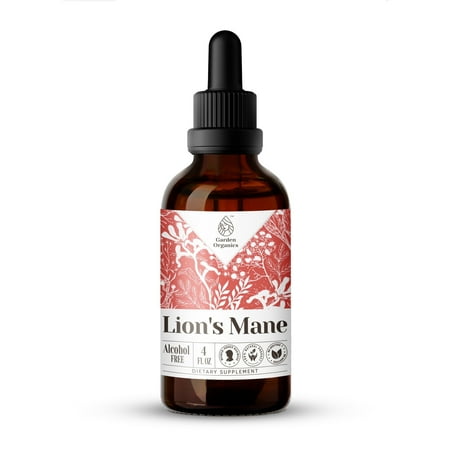 Lion's Mane Extract, Natural Herbal Supplement for Cognitive Support, Lion's Mane (Hericium erinaceus) Dried Mushroom Tincture, Alcohol-Free, Drops 4 oz