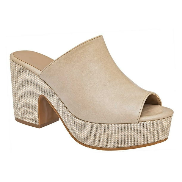 Sandalia con Tacón Exterior Sintético Color Beige RBCOLLECTION 117077
