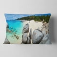 thumbnail image 2 of Designart Turquoise Ocean Water with Rocks - Modern Seascape Throw Pillow - 12x20, 2 of 5