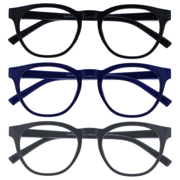 Gafas OPULIZE Blu Retro con bloqueo de luz azul, paquete de 3
