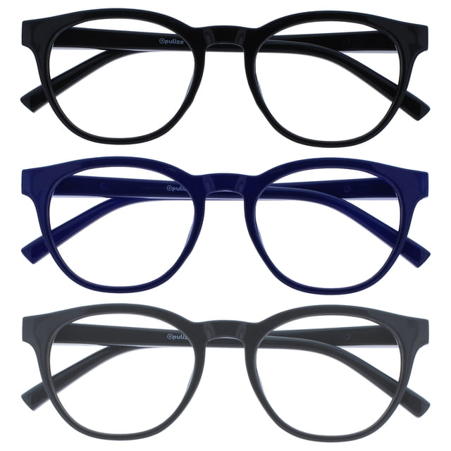 Gafas OPULIZE Blu Retro con bloqueo de luz azul, paquete de 3