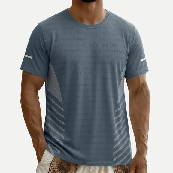 JOANKDMI Athletic Shirts for Men Short Sleeve Quick Dry Workout T-Shirts Moisture Wicking Running Gym Training Activewear Tops Performance Fitness Bodybuilding, XS-5XL