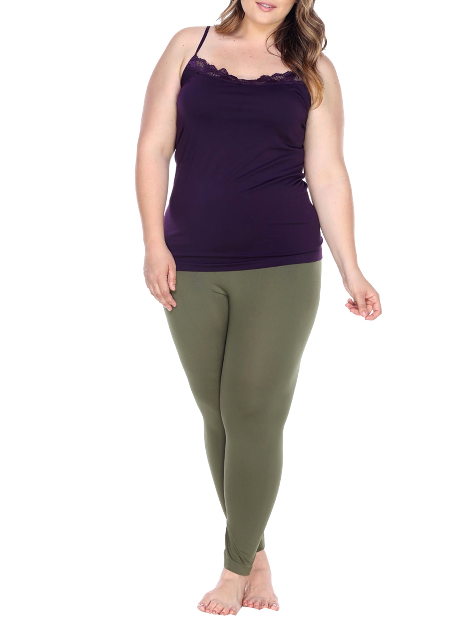 Plus Size Super-Stretch Solid Leggings 