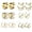 Gold, variant on Luxtrada 12 Pcs Men Women Ear Cuff Wrap Earrings Set No Piercing Clip Cartilage Ear Clips Jewelry (Black)