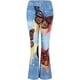 thumbnail image 1 of Pantalones vaqueros de mezclilla desgastados con corte acampanado y estampado floral de bota corta para mujer, pantalones vaqueros de mezclilla sintética rojos sexys para mujer (L), 1 of 4