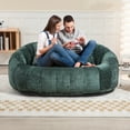 thumbnail image 2 of Kumix Bean Bag Sofa Lazy Sofa Durable Comfort Lounger High Back Bean Bag Chair Couch for Adults and Kids, Indoor & Outdoor, Accent Floor Soft Lounge Chair (Emerald Chenille), 2 of 7