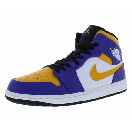 Jordan Air Jordan 1 Mid Mens Shoes Size 11, Color: Dark Concord/Taxi/White