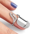 thumbnail image 3 of White Sterling Silver Ring Band Fashion Closed Back Cubic Zirconia CZ Round Clear, 3 of 4