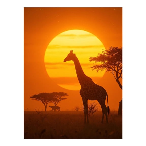 Diamond Art Kits for Adults - 5d Giraffe Silhouette Sunset Serengeti Diamond Painting for Adults, Diamond Art for Adults Beginners, Diamond Painting Kits for Adults for Home Wall Decor