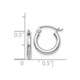 thumbnail image 4 of Primal Gold 14K White Gold 2x12mm Lightweight Tube Hoop Earrings, 4 of 4