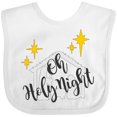 thumbnail image 3 of Inktastic Oh Holy Night Christmas Nativity with Yellow Stars Boys or Girls Baby Bib, 3 of 4