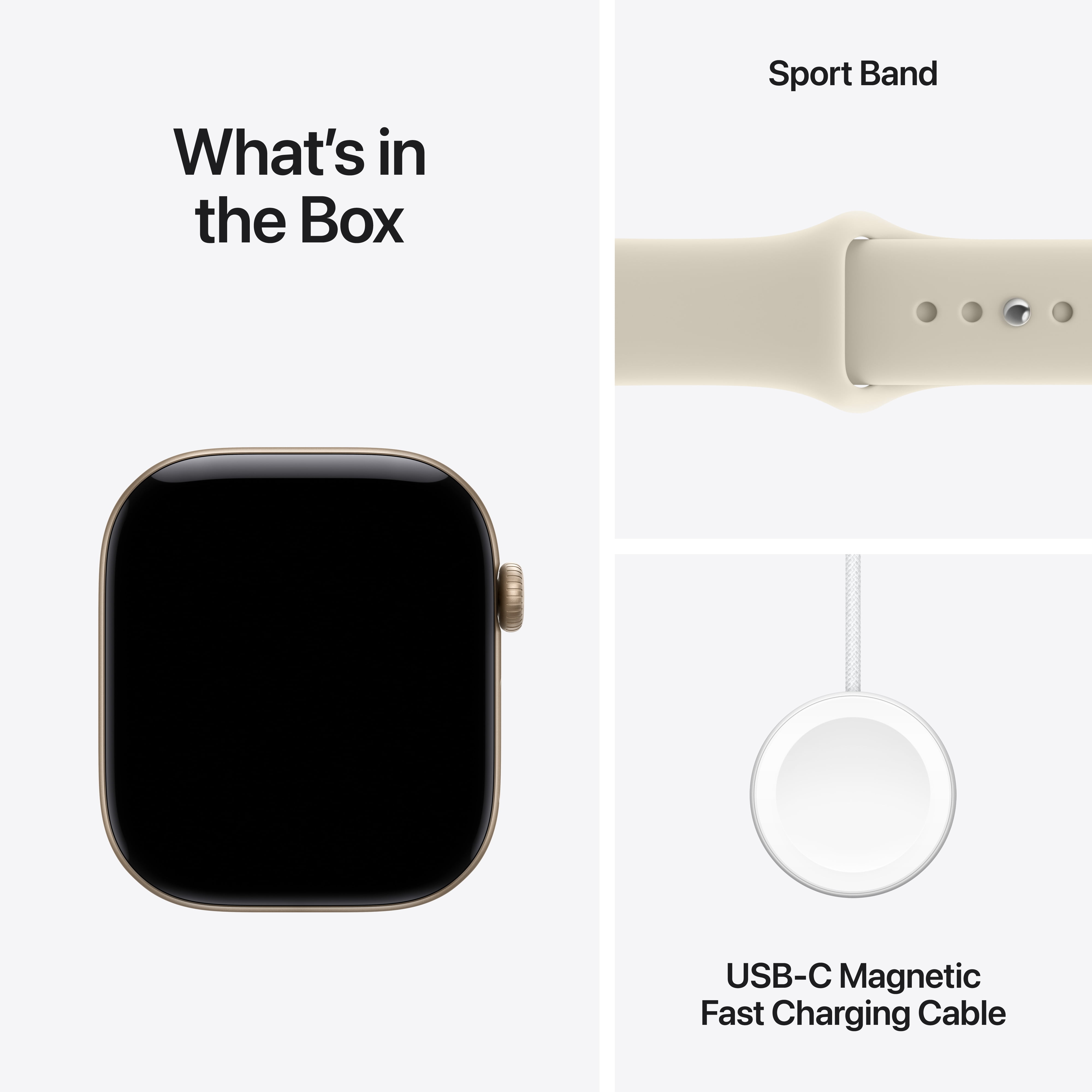 Apple Watch Series 12 GPS + Cellular 46mm Light Gold Aluminum Case with Sand Sport Band - M/L
